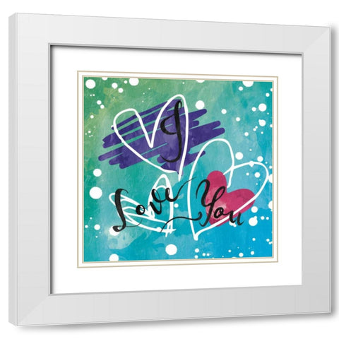 I Love You White Modern Wood Framed Art Print with Double Matting by Grey, Jace