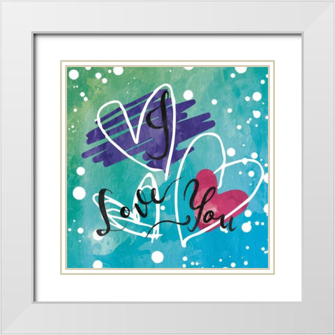 I Love You White Modern Wood Framed Art Print with Double Matting by Grey, Jace
