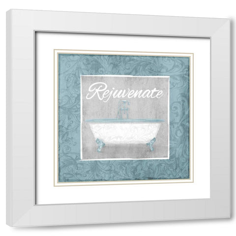 Rejuvenating Bath White Modern Wood Framed Art Print with Double Matting by Grey, Jace