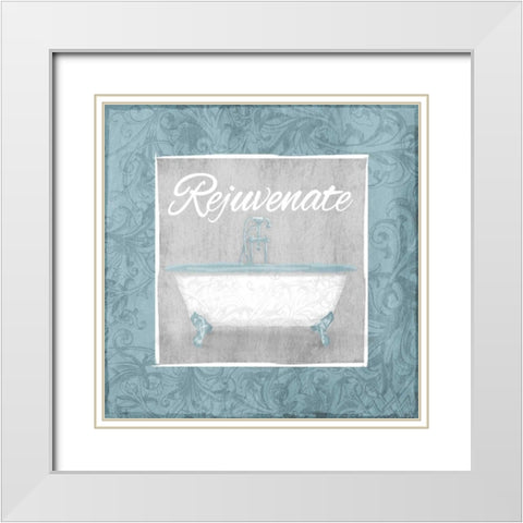 Rejuvenating Bath White Modern Wood Framed Art Print with Double Matting by Grey, Jace