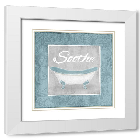 Soothing Bath White Modern Wood Framed Art Print with Double Matting by Grey, Jace