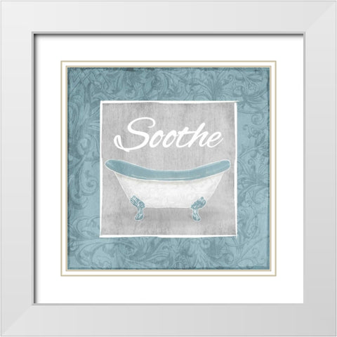 Soothing Bath White Modern Wood Framed Art Print with Double Matting by Grey, Jace