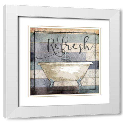 Refreshed Wooden Bath White Modern Wood Framed Art Print with Double Matting by Grey, Jace
