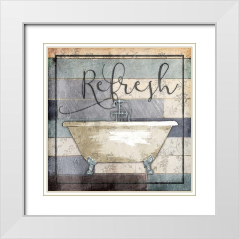 Refreshed Wooden Bath White Modern Wood Framed Art Print with Double Matting by Grey, Jace