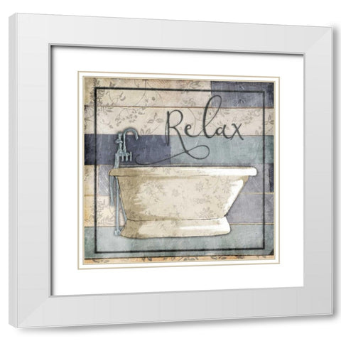 Relaxing Wooden Bath White Modern Wood Framed Art Print with Double Matting by Grey, Jace