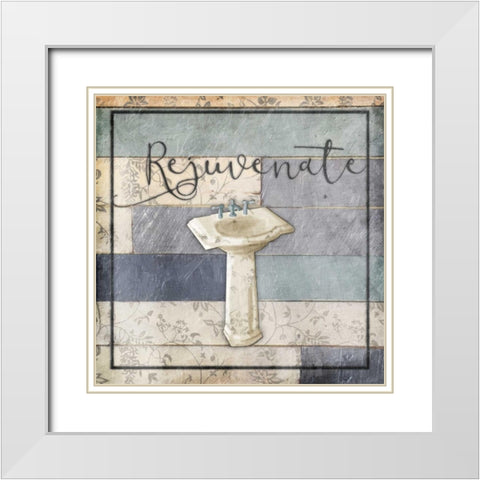 Rejuvenating Wooden Bath White Modern Wood Framed Art Print with Double Matting by Grey, Jace