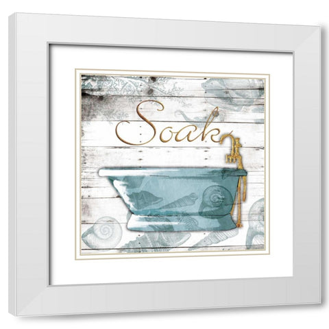 Golden Coastal Bath Mate White Modern Wood Framed Art Print with Double Matting by Grey, Jace
