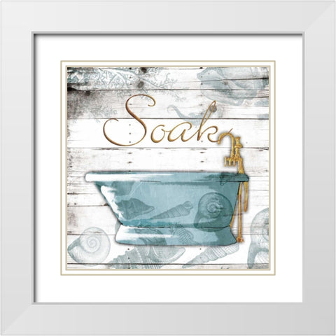 Golden Coastal Bath Mate White Modern Wood Framed Art Print with Double Matting by Grey, Jace