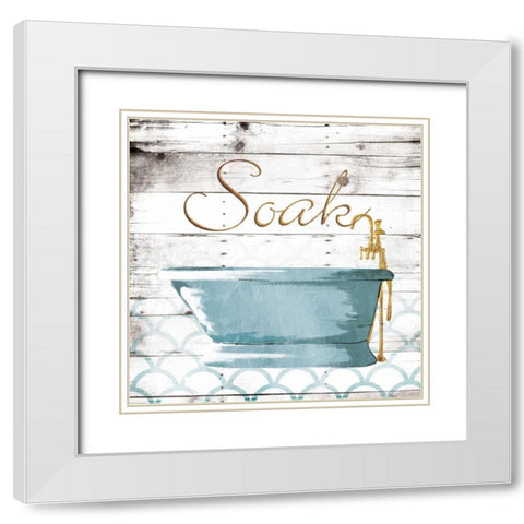Soak Shells White Modern Wood Framed Art Print with Double Matting by Grey, Jace