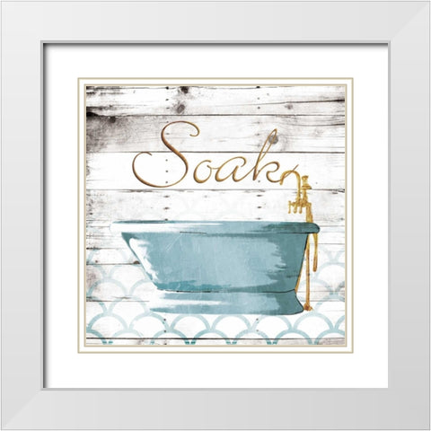 Soak Shells White Modern Wood Framed Art Print with Double Matting by Grey, Jace