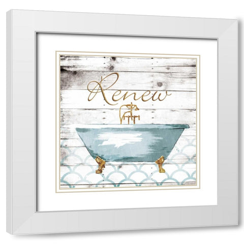Renew Shells White Modern Wood Framed Art Print with Double Matting by Grey, Jace
