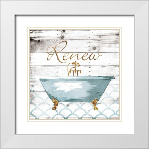 Renew Shells White Modern Wood Framed Art Print with Double Matting by Grey, Jace
