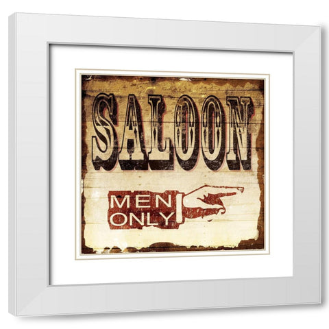 Saloon White Modern Wood Framed Art Print with Double Matting by Grey, Jace
