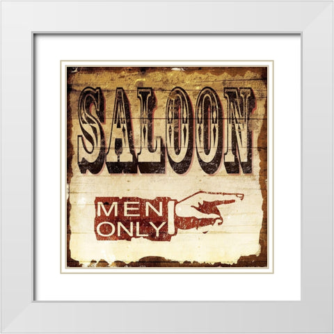 Saloon White Modern Wood Framed Art Print with Double Matting by Grey, Jace