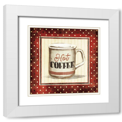 Hot Coffee White Modern Wood Framed Art Print with Double Matting by Grey, Jace
