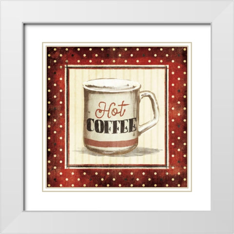 Hot Coffee White Modern Wood Framed Art Print with Double Matting by Grey, Jace