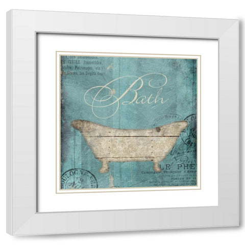 Bath Wood Inprint White Modern Wood Framed Art Print with Double Matting by Grey, Jace