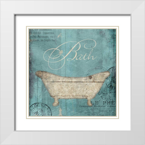 Bath Wood Inprint White Modern Wood Framed Art Print with Double Matting by Grey, Jace