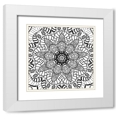 Calm Fire BW White Modern Wood Framed Art Print with Double Matting by Grey, Jace