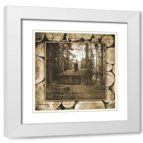 In The Woods Sepia White Modern Wood Framed Art Print with Double Matting by Grey, Jace