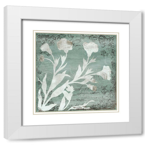 Postal Floral Silo White Modern Wood Framed Art Print with Double Matting by Grey, Jace