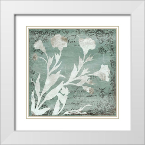 Postal Floral Silo White Modern Wood Framed Art Print with Double Matting by Grey, Jace
