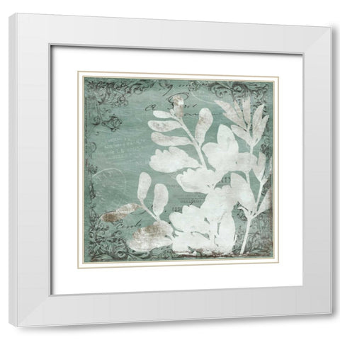 Postal Floral Silo Mate White Modern Wood Framed Art Print with Double Matting by Grey, Jace