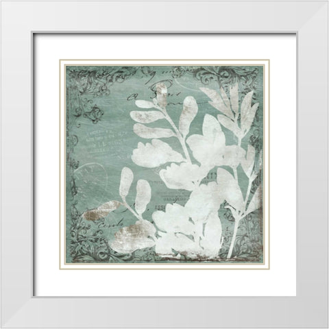 Postal Floral Silo Mate White Modern Wood Framed Art Print with Double Matting by Grey, Jace