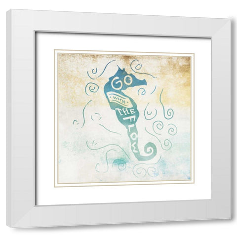 Go With White Modern Wood Framed Art Print with Double Matting by Grey, Jace