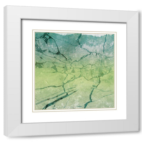 Marble Soft Sea White Modern Wood Framed Art Print with Double Matting by Grey, Jace