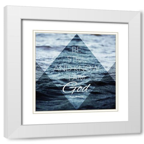 Be Still White Modern Wood Framed Art Print with Double Matting by Grey, Jace