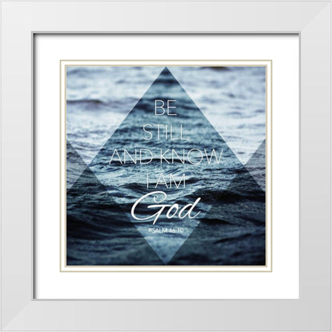 Be Still White Modern Wood Framed Art Print with Double Matting by Grey, Jace