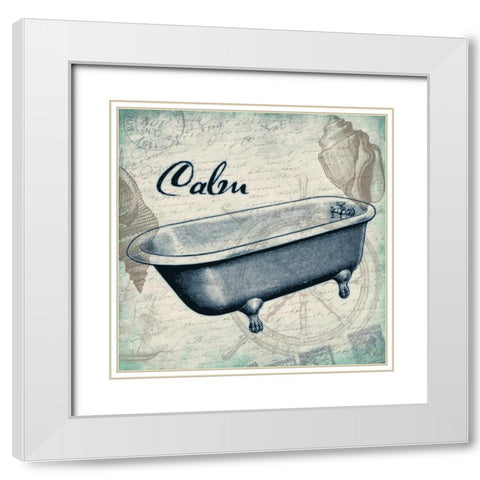 Calm Bath Print White Modern Wood Framed Art Print with Double Matting by Grey, Jace