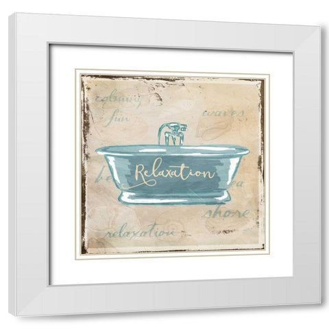 Relaxation Shells White Modern Wood Framed Art Print with Double Matting by Grey, Jace