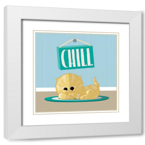 Chill White Modern Wood Framed Art Print with Double Matting by Grey, Jace