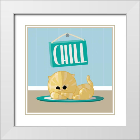 Chill White Modern Wood Framed Art Print with Double Matting by Grey, Jace