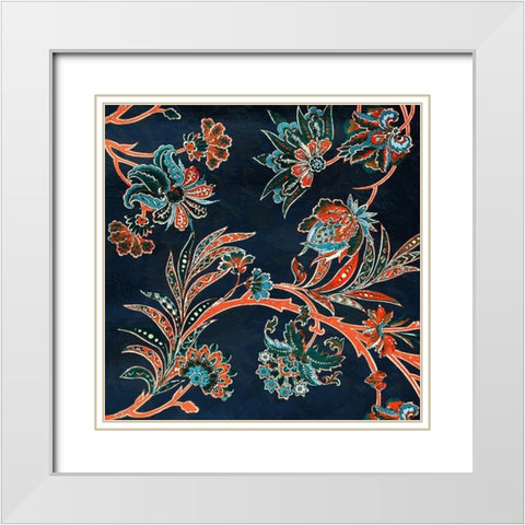 Vic Floral Brights White Modern Wood Framed Art Print with Double Matting by Grey, Jace