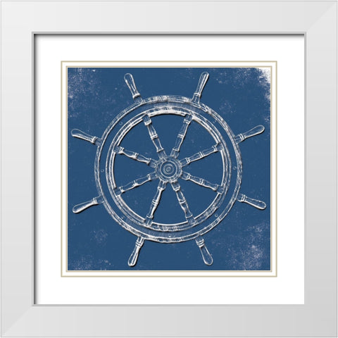 Coastal Pop Steering Wheel White Modern Wood Framed Art Print with Double Matting by Grey, Jace