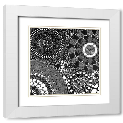 Group Cell White Modern Wood Framed Art Print with Double Matting by Grey, Jace