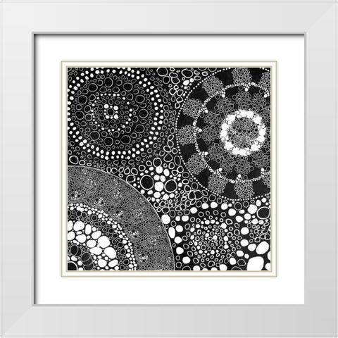 Group Cell White Modern Wood Framed Art Print with Double Matting by Grey, Jace