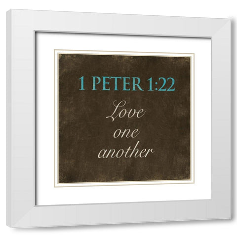 Love One Another White Modern Wood Framed Art Print with Double Matting by Grey, Jace