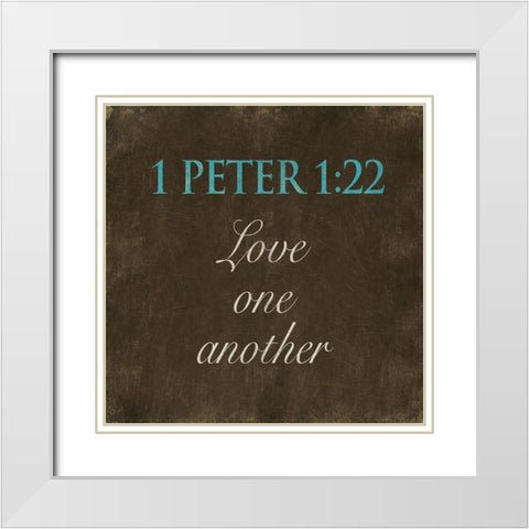 Love One Another White Modern Wood Framed Art Print with Double Matting by Grey, Jace