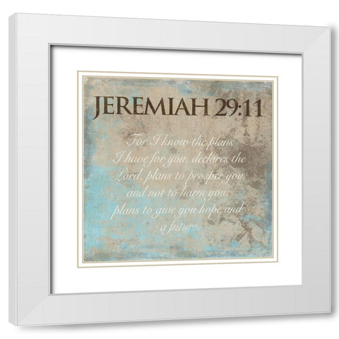 Know The Plans White Modern Wood Framed Art Print with Double Matting by Grey, Jace