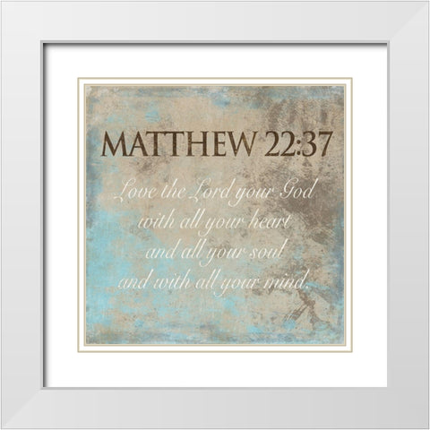 Love The Lord White Modern Wood Framed Art Print with Double Matting by Grey, Jace