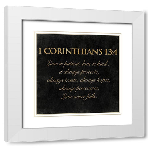 Love Is Patient White Modern Wood Framed Art Print with Double Matting by Grey, Jace