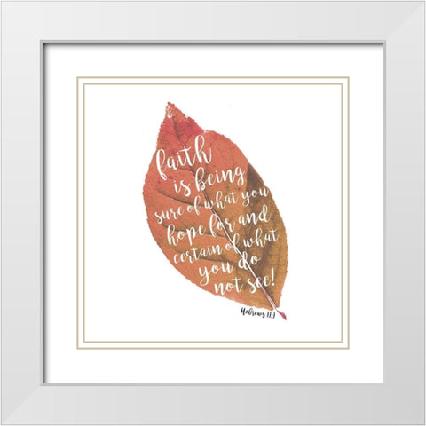 Faith Leaf White Modern Wood Framed Art Print with Double Matting by Grey, Jace