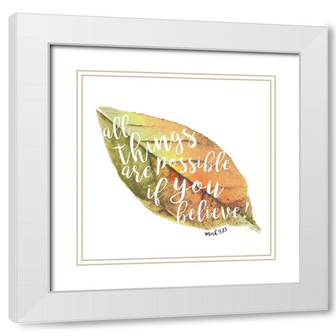 BeLeaf White Modern Wood Framed Art Print with Double Matting by Grey, Jace