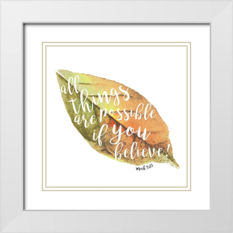 BeLeaf White Modern Wood Framed Art Print with Double Matting by Grey, Jace