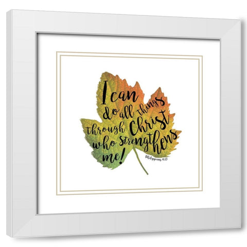 Christ Leaf White Modern Wood Framed Art Print with Double Matting by Grey, Jace