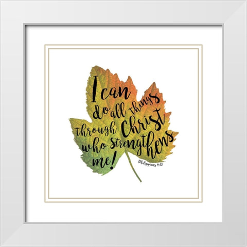 Christ Leaf White Modern Wood Framed Art Print with Double Matting by Grey, Jace